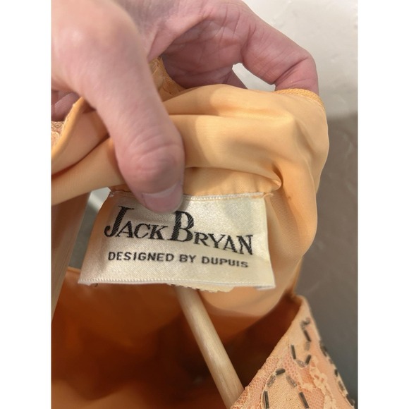 Jack Bryan Vintage 1960 Beaded Peach Toned Dress Woman's - Picture 5 of 6